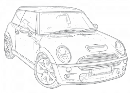 mini cooper panel coloring pages